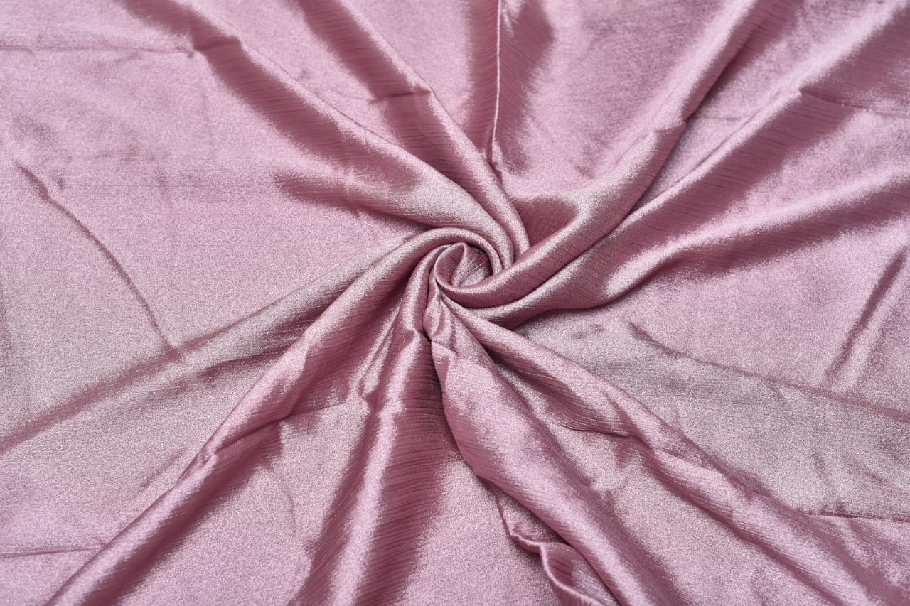 Flowery Pink Crinkle Silk Hijab – Subtle Shine, Ultimate Comfort