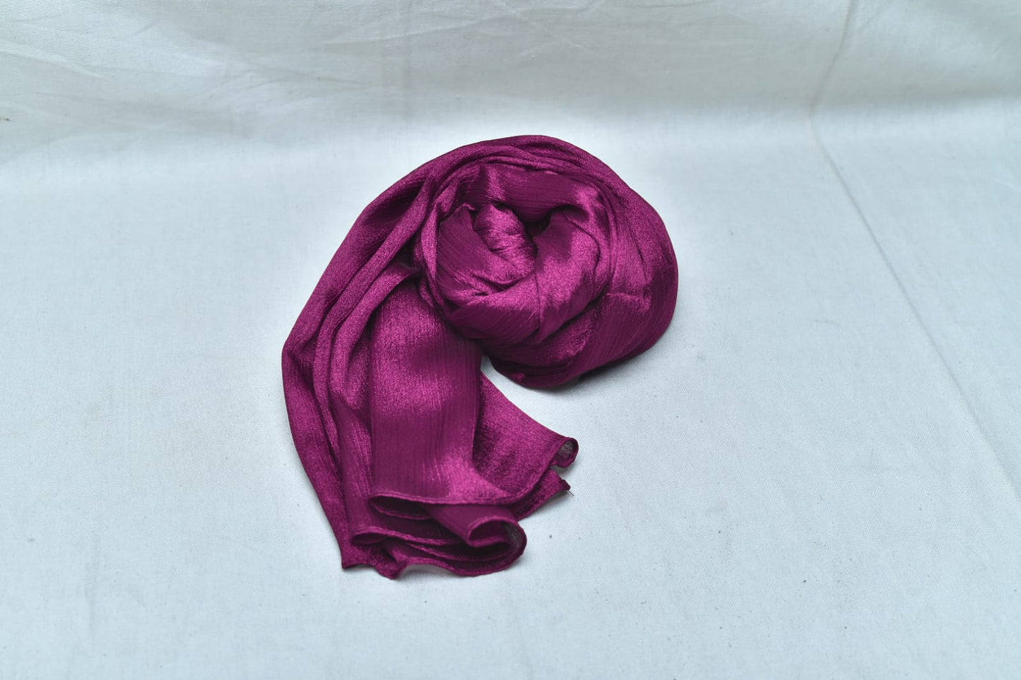 Magenta Crinkle Silk Hijab – Subtle Shine, Ultimate Comfort