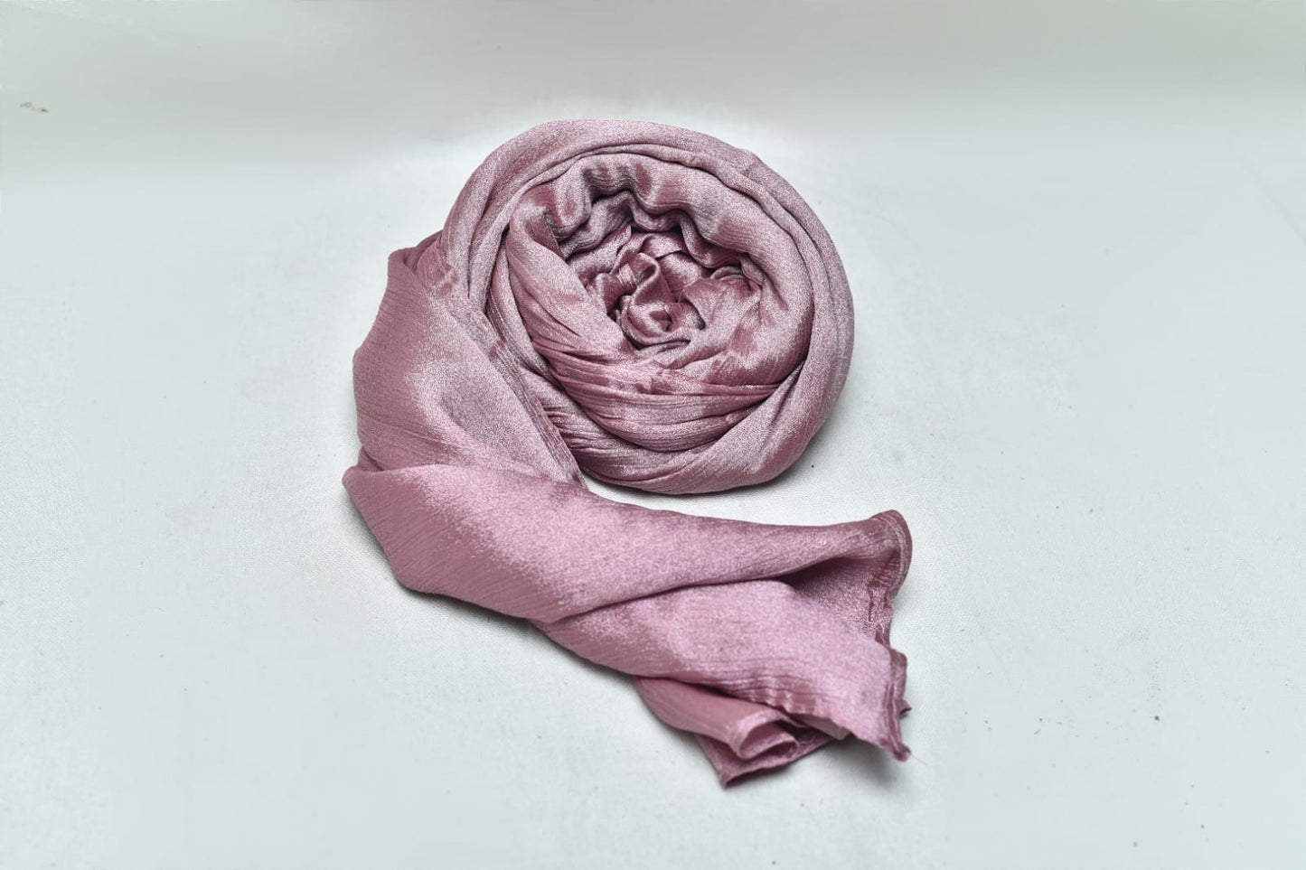 Pastel Pink Crinkle Silk Hijab – Subtle Shine, Ultimate Comfort