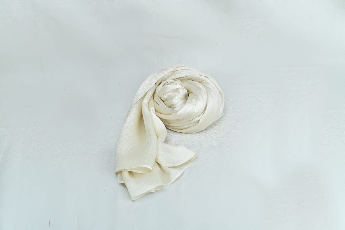 Whitesh Yellow Crinkle Silk Hijab – Subtle Shine, Ultimate Comfort