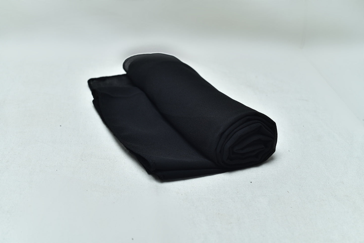 Jet Black Georgette Hijab – Soft, Flowy & Elegant