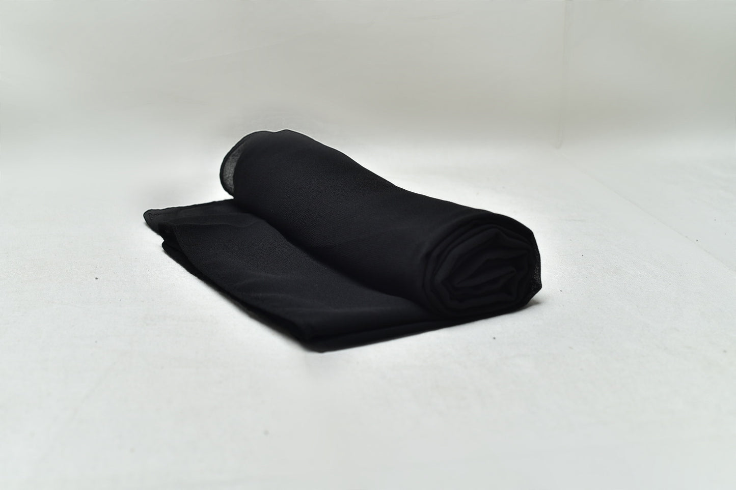 Jet Black Georgette Hijab – Soft, Flowy & Elegant