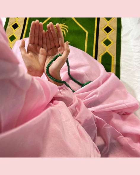 Plain Pink Namaz Chadar with sleeves - Light Weight Namaz Chadar with Sleeves.