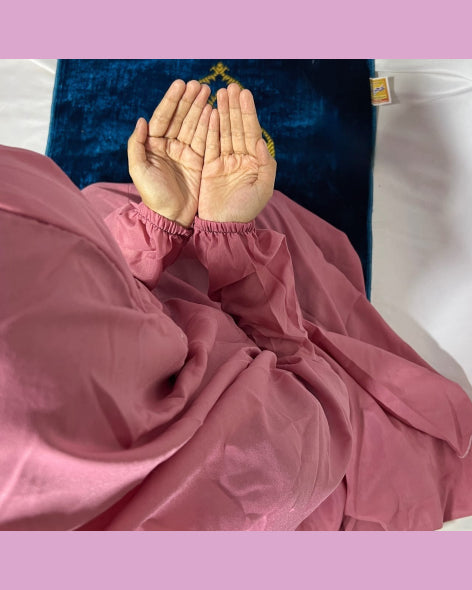 Plain Tea Pink Namaz Chadar with sleeves - Light Weight Namaz Chadar with Sleeves.