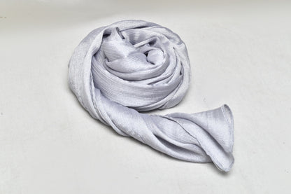 Silver Crinkle Silk Hijab –  Subtle Shine, Ultimate Comfort