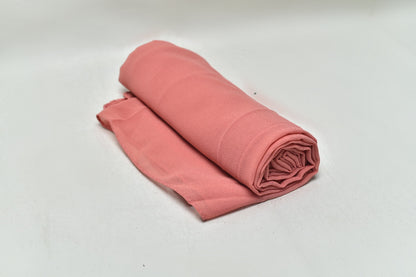 Peachy Pink Georgette Hijab – Soft, Flowy & Elegant