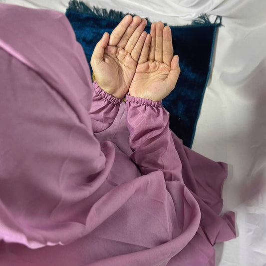 Plain Rose Pink Namaz Chadar with sleeves - Light Weight Namaz Chadar with Sleeves.