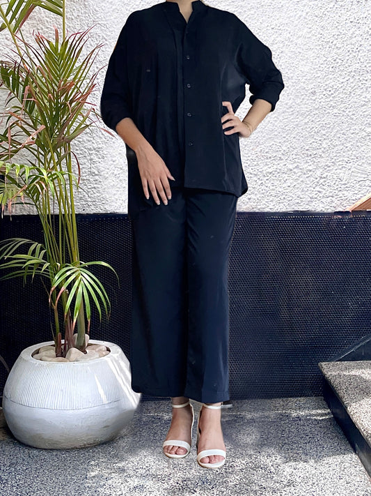 Navy Blue Georgette Chiffon Co Ord set.
