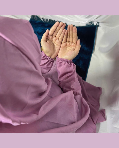 Plain Rose Pink Namaz Chadar with sleeves - Light Weight Namaz Chadar with Sleeves.